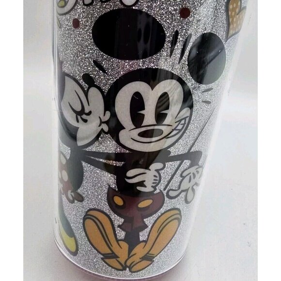 Disney Mickey Loves Mickey Kiss Glitter Flip Straw Tumbler Travel Cup NWT - Picture 13 of 13